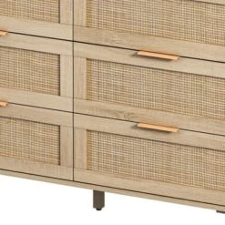 43.31" 6-Drawer Rattan Storage Cabinet For Living Room And Bedroom - ModernLuxe -HOMCOM Shop GUEST c2233608 e506 46ad 8d1c 48ddfc1eeb71