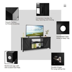 Costway 59'' TV Stand Media Console Center W/ Storage Cabinet For 65'' TV NaturalBlackCoffee -HOMCOM Shop GUEST c2a770ad 9632 4640 9cbd 2b67e3627e7e