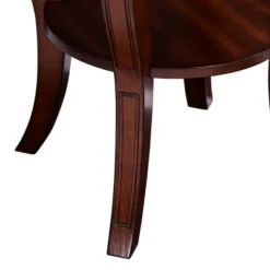 Elm Lane Farmhouse Rustic Cherry Wood Round Accent Side End Table 26" Wide Natural Curving Legs Living Room Home House Entryway -HOMCOM Shop GUEST c31a2419 1722 44f2 be83 bc1b00b09ea8