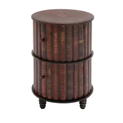Traditional Round Book Cabinet Maroon - Olivia & May -HOMCOM Shop GUEST c3480205 c321 41a1 8311 1fbd1d7ecd04