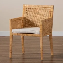 Karis Wood And Rattan Armchair Natural/White - Bali & Pari -HOMCOM Shop GUEST c35a1603 cd36 4e1a 9992 54ab12e7c876