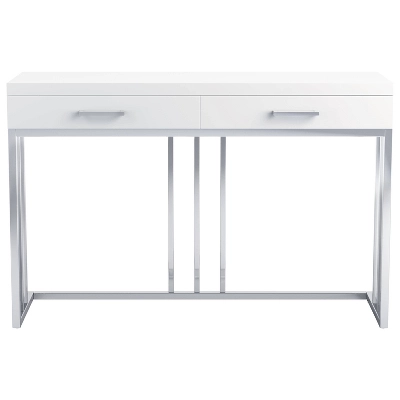 Dalya 2 Drawer Console Sofa Table White High Gloss/Chrome - Coaster 5 Dalya 2 Drawer Console Sofa Table White High Gloss/Chrome - Coaster - Image 3