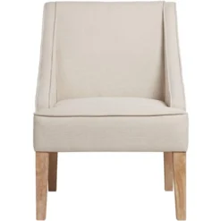 Elm Lane Dixon Ivory Fabric Swoop Arm Chair -HOMCOM Shop GUEST c5aae537 cd94 4e83 835f 9b6bbd12abbf