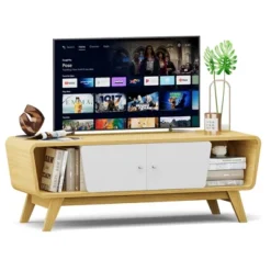 Tangkula Mid Century TV Stand For TVs Up To 55" Media Console Table Sliding Door -HOMCOM Shop GUEST c650c5ce abb1 4678 80c3 b29556ed7db3