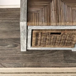 Happimess Rustic 43.3" 3 Drawer Wicker Storage Bench, Gray 11 Happimess Rustic 43.3" 3 Drawer Wicker Storage Bench, Gray -HOMCOM Shop GUEST c6f9e358 95e9 46f4 9e1c a1e9f576ef8a