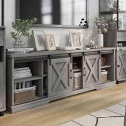 3pc Clander TV Stand And Bookcase Tower Set Vintage Gray Oak - HOMES: Inside + Out -HOMCOM Shop GUEST c715406d faf2 46f2 b94d e00a459ba27b
