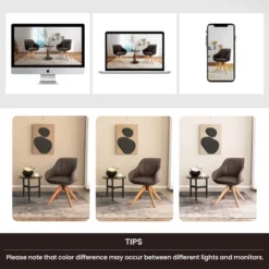 Costway 360degreesSwivel Accent Chair Modern Leathaire Armchair With Beech Wood Legs Brown -HOMCOM Shop GUEST c71ecda5 6856 4267 bb20 b5071a9b9dd8