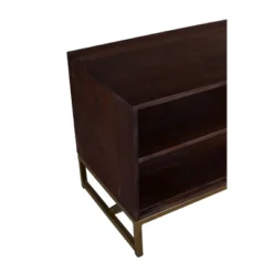 2 Drawer Mango Wood Cabinet With Herringbone Inlaid Door Storage TV Stand For TVs Up To 70" Brown - The Urban Port -HOMCOM Shop GUEST c7657626 29d5 4dc7 aa2a d1707e6d892e