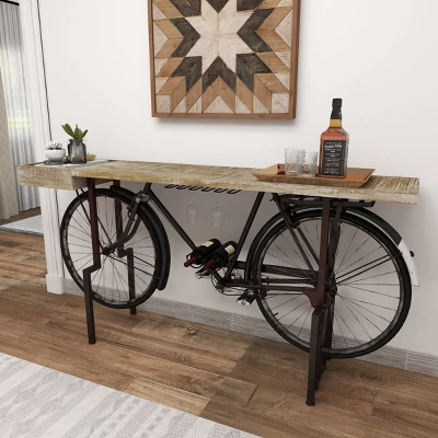 Rustic Metal Console Table Black - Olivia & May 13 Rustic Metal Console Table Black - Olivia & May - Image 11