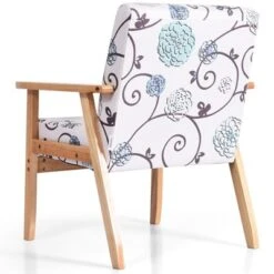 Tangkula Accent Armchair Fabric Upholstered Lounge Chair With Wooden Legs Grey/Navy/Yellow -HOMCOM Shop GUEST c90dd986 e8ac 46ca 9330 7e8543bb33ed