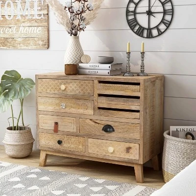 Serreno 6 Drawers Accent Cabinet Natural - Furniture Of America 6 Serreno 6 Drawers Accent Cabinet Natural - Furniture Of America - Image 4