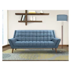 Cobra Mid-Century Modern Sofa Blue Linen/Walnut - Armen Living 11 Cobra Mid-Century Modern Sofa Blue Linen/Walnut - Armen Living -HOMCOM Shop GUEST c9cfebc5 1a79 45d2 b851 a36a26ab2f99