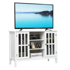 Costway Wood TV Stand Entertainment Media Center Console For TV Up To 50'' -HOMCOM Shop GUEST ca108a72 2b46 4992 a83b a54895d3b238