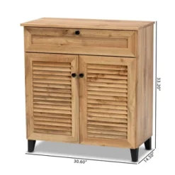 Coolidge Wood 1 Drawer Storage Cabinet Oak Brown - Baxton Studio -HOMCOM Shop GUEST ca5f34bf b962 441a 86ee c520ae2612a6