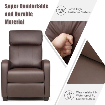 Recliner Massage Chair, Ergonomic Adjustable Single Sofa With Padded Seat BlackBrownGray 8 Recliner Massage Chair, Ergonomic Adjustable Single Sofa With Padded Seat BlackBrownGray - Image 6