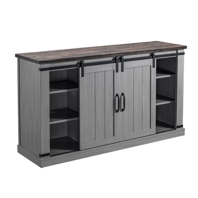 Sliding Doors TV Stand For TVs Up To 60" - Home Essentials 4 Sliding Doors TV Stand For TVs Up To 60" - Home Essentials - Image 2