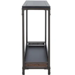 Dinesh Console With Storage Shelf - Black/Dark Walnut - Safavieh 10 Dinesh Console With Storage Shelf - Black/Dark Walnut - Safavieh -HOMCOM Shop GUEST ce3fd006 c16d 460a 979e d23bb1b8e7de