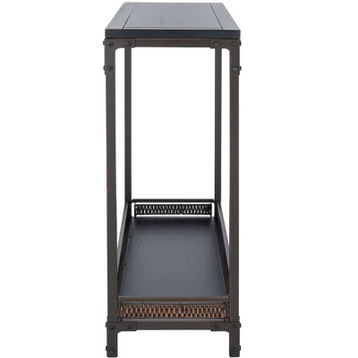 Dinesh Console With Storage Shelf - Black/Dark Walnut - Safavieh 5 Dinesh Console With Storage Shelf - Black/Dark Walnut - Safavieh - Image 3