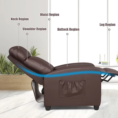 Recliner Massage Chair, Ergonomic Adjustable Single Sofa With Padded Seat BlackBrownGray 6 Recliner Massage Chair, Ergonomic Adjustable Single Sofa With Padded Seat BlackBrownGray - Image 4