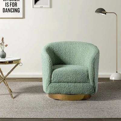 Pierfranco Wooden Upholstered Accent Barrel Chair Swivel Barrel Chair With Metal Base | ARTFUL LIVING DESIGN 3 Pierfranco Wooden Upholstered Accent Barrel Chair Swivel Barrel Chair With Metal Base | ARTFUL LIVING DESIGN