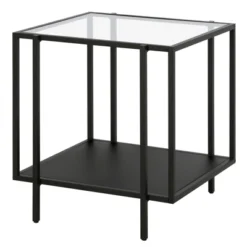 Black Bronze Side Table With Metal Shelf - Henn&Hart -HOMCOM Shop GUEST d0deb1f1 9eaa 4620 8bdb 60d38bf70c6e