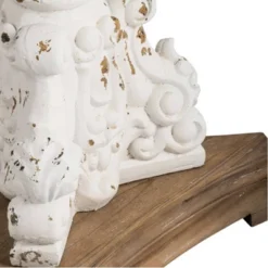 Round Side Table Antique White/Natural - A&B Home 19 Round Side Table Antique White/Natural - A&B Home -HOMCOM Shop GUEST d12d154c 5d0d 456f b81c 690361450c02