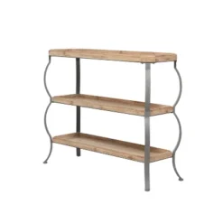 Rustic Metal Console Table With Shelves Brown - Olivia & May -HOMCOM Shop GUEST d27110f1 5c27 4399 8b0c 55a5f1049529
