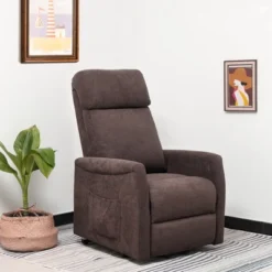 Costway Power Lift Recliner Chair For Elderly Living Room Chair W/ Remote Control GreyBrown -HOMCOM Shop GUEST d3f42ab1 7ec8 44ab bd76 1c2cc619d977
