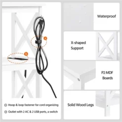 Yaheetech 3-Tier Wooden Console Table With Power Outlet Entryway Table -HOMCOM Shop GUEST d4e39c94 1762 47a6 9831 cf6641c3dac5