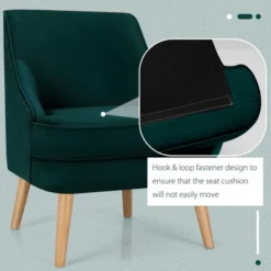 Costway Set Of 2 Accent Chairs Velvet Single Sofa Chair W/Rubber Wood Legs PinkGreenGrey -HOMCOM Shop GUEST d4f839a8 7da1 41be bc92 60e27574025e