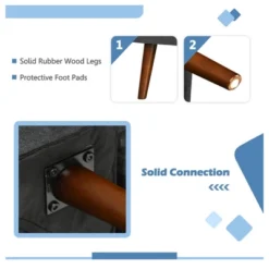 Costway Convertible Futon Sofa Bed Adjustable Couch Sleeper W/ Wood Legs NavyGreyYellow -HOMCOM Shop GUEST d5bceb4c 52ae 4eb7 aa2d 38c024b12232