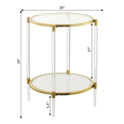 Royal Crest 2 Tier Acrylic Glass End Table Clear/Gold - Breighton Home 11 Royal Crest 2 Tier Acrylic Glass End Table Clear/Gold - Breighton Home -HOMCOM Shop GUEST d6330ee4 388e 4081 b024 a4a0a291e434