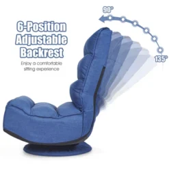 Costway Gaming Chair Fabric 5-Position Folding Lazy Sofa 360 Degree Swivel Grey BlackCoffee -HOMCOM Shop GUEST d70781a6 2a9a 4038 a14b d268868ffe0b