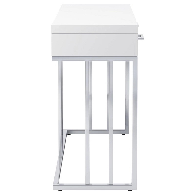 Dalya 2 Drawer Console Sofa Table White High Gloss/Chrome - Coaster 9 Dalya 2 Drawer Console Sofa Table White High Gloss/Chrome - Coaster - Image 7