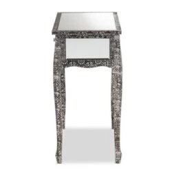 Wycliff Metal And Mirrored Glass 2 Drawer Console Table Dark Gray/Silver - Baxton Studio -HOMCOM Shop GUEST d78602d2 8eb3 4f0f 9873 4a27b3a9a3f0