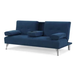 Miley Convertible Futon Sectional Sofa Navy Blue - Serta -HOMCOM Shop GUEST d7c9ad9e 9854 4b61 b1ee 679255f5d76b