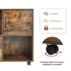 Tangkula Mobile File Cabinet With 2 Drawers Lateral Printer Stand With Shelves Storage -HOMCOM Shop GUEST d873f215 b234 4412 afcd 46d7b639fe51