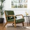 Accent Armchair With Walnut Ruberwood Frame Green - Glitzhome -HOMCOM Shop GUEST da933d0b d5c6 4b08 a643 c33357e9ea89