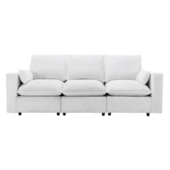 3 Seat Sofa With Removable Cushions And 2 Pillows, Teddy Fabric Upholstered Couch-ModernLuxe -HOMCOM Shop GUEST db0fa5d9 ac09 4ff9 b32c 87c7484d74bd