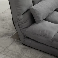 HOMCOM Convertible Floor Sofa Chair, Folding Couch Bed, Guest Chaise Lounge With 2 Pillows, Adjustable Backrest And Headrest -HOMCOM Shop GUEST db19ed08 552c 4b35 bc6a bedee43aa74e