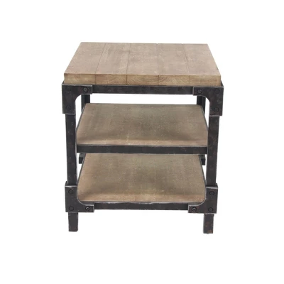 Industrial 3 Tier Side Table Brown - Olivia & May 5 Industrial 3 Tier Side Table Brown - Olivia & May - Image 3