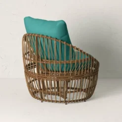 Topanga Club Chair With Ottoman - Blue/Brown - Opalhouse™ Designed With Jungalow™ -HOMCOM Shop GUEST db6f5d67 275a 4bfa 9fae 3ff68f41b8d1