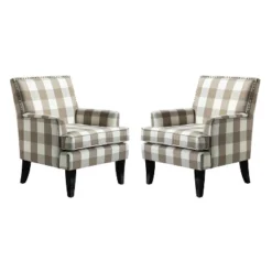 Set Of 2 Sara Upholstered Accent Arm Chair With Nail Head Trim | Karat Home-Stripe Red 31 Set Of 2 Sara Upholstered Accent Arm Chair With Nail Head Trim | Karat Home-Stripe Red -HOMCOM Shop GUEST db8582cb 642c 4a5d 89cd 2a6d4a7c747e