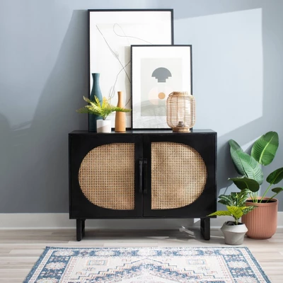 Leilani Cane Console Table - Powell 3 Leilani Cane Console Table - Powell