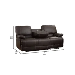Leather Double Reclining Sofa With Drop Down Cup Holders Brown - Benzara -HOMCOM Shop GUEST dc2d16cb 73f6 452b b63c 2645d8ecf0c3
