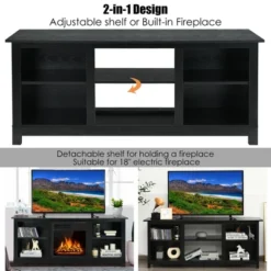 Costway 58'' 2-Tier Fireplace TV Stand W/18'' 1500W Electric Fireplace 65'' -HOMCOM Shop GUEST dc61a35e c300 4aaa 9460 bbd0761ed5aa