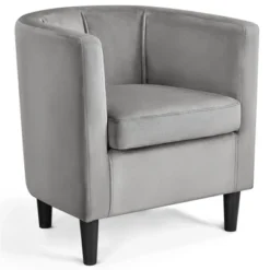 Yaheetech Upholstered Barrel Chair Accent Arm Chair -HOMCOM Shop GUEST ddad48e5 2883 4677 9472 c0e8d521ee3b