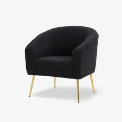 Vicenza Wooden Upholstered Accent Chair Contemporary Living Room Chair Polyester Barrel Chair With Metal Legs For Bedroom | Karat Home -HOMCOM Shop GUEST de069595 c5dd 4050 abe8 8d1288a1f426