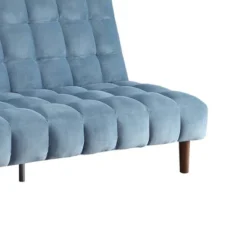 76" Yolandi Futon Teal Velvet/Dark Walnut Finish - Acme Furniture -HOMCOM Shop GUEST de6075fa 6e9a 4739 b954 14939522839e