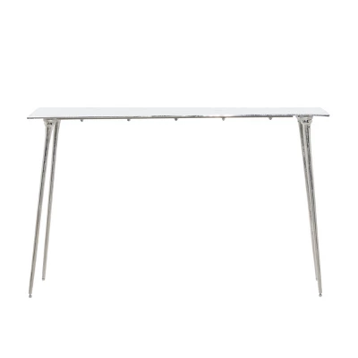 Glam Aluminum Console Table Silver - Olivia & May 8 Glam Aluminum Console Table Silver - Olivia & May - Image 6